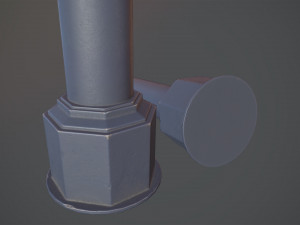 barrier bollard pack 3 blue v1 low poly lods Model 3D