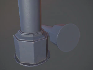 barrier bollard pack 3 blue v1 low poly lods 3D Model