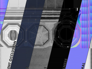 barrier bollard pack 3 blue v1 low poly lods Model 3D