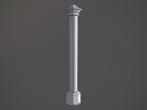 barrier bollard pack 3 blue v1 low poly lods Model 3D