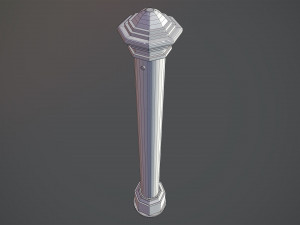 barrier bollard pack 3 blue v1 low poly lods Model 3D