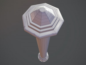 barrier bollard pack 3 blue v1 low poly lods Model 3D