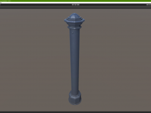 barrier bollard pack 3 blue v1 low poly lods Model 3D