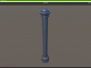 barrier bollard pack 3 blue v1 low poly lods 3D Model
