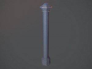 barrier bollard pack 3 blue v2 low poly lods Modello 3D