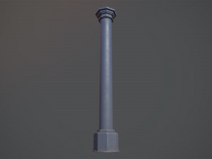 barrier bollard pack 3 blue v2 low poly lods Modello 3D