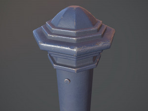 barrier bollard pack 3 blue v2 low poly lods Modello 3D