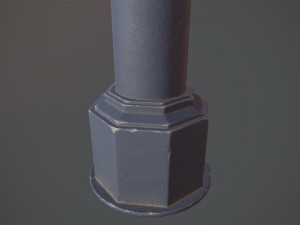 barrier bollard pack 3 blue v2 low poly lods Modello 3D