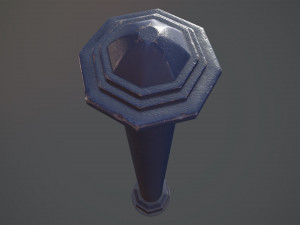 barrier bollard pack 3 blue v2 low poly lods Modello 3D