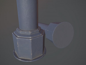 barrier bollard pack 3 blue v2 low poly lods Modello 3D