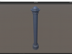 barrier bollard pack 3 blue v2 low poly lods Modello 3D