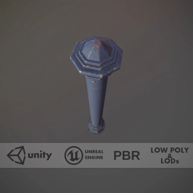 pacote de postes de amarra&ccedil;&atilde;o de barreira 3 blue v3 low poly lods Modelo 3D .c4d .max .obj .3ds .fbx .stl .blend 