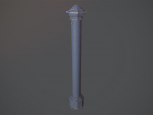 barrier bollard pack 3 blue v3 low poly lods 3D 模型