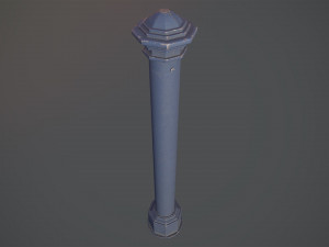 barrier bollard pack 3 blue v3 low poly lods 3D 模型
