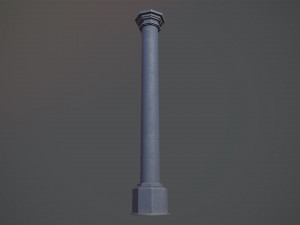 barrier bollard pack 3 blue v3 low poly lods 3D 模型