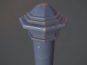 pacote de postes de amarra&ccedil;&atilde;o de barreira 3 blue v3 low poly lods Modelo 3D