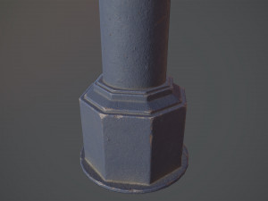 barrier bollard pack 3 blue v3 low poly lods 3D 模型
