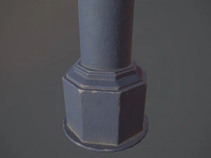 pacote de postes de amarra&ccedil;&atilde;o de barreira 3 blue v3 low poly lods Modelo 3D