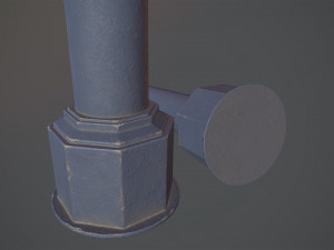 barrier bollard pack 3 blue v3 low poly lods 3D 模型