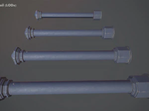 pacote de postes de amarra&ccedil;&atilde;o de barreira 3 blue v3 low poly lods Modelo 3D