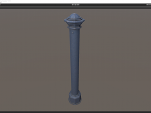 barrier bollard pack 3 blue v3 low poly lods 3D 模型