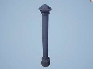 pacote de postes de amarra&ccedil;&atilde;o de barreira 3 blue v3 low poly lods Modelo 3D