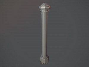 barrier bollard pack 3 gray v1 low poly lods Modelo 3D