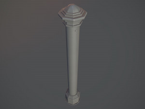 barrier bollard pack 3 gray v1 low poly lods Modelo 3D