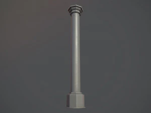 barrier bollard pack 3 gray v1 low poly lods 3D Model