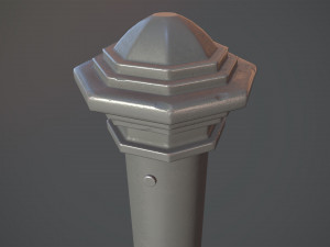 barrier bollard pack 3 gray v1 low poly lods Modelo 3D