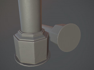 barrier bollard pack 3 gray v1 low poly lods Modelo 3D