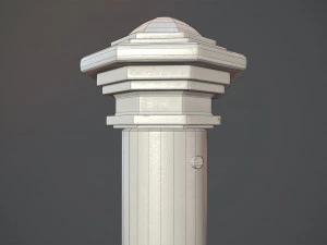 barrier bollard pack 3 gray v1 low poly lods 3D Model