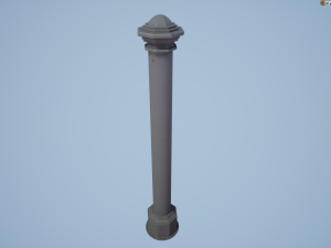 barrier bollard pack 3 gray v1 low poly lods Modelo 3D