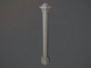 बैरियर बोलार्ड पैक 3 ग्रे वी2 लो पॉली लॉड्स 3D मॉडल