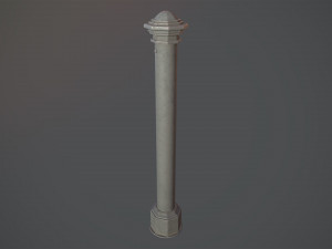 barrier bollard pack 3 gray v3 low poly lods 3D 모델