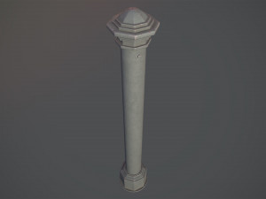 barrier bollard pack 3 gray v3 low poly lods 3D 모델