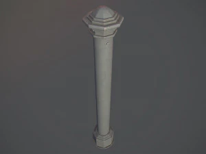 barrier bollard pack 3 gray v3 low poly lods 3D Model