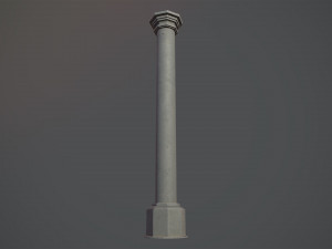 barrier bollard pack 3 gray v3 low poly lods 3D 모델