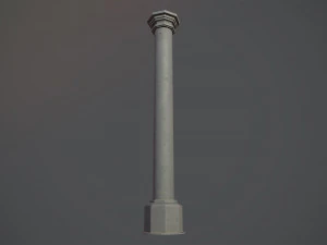 barrier bollard pack 3 gray v3 low poly lods 3D Model