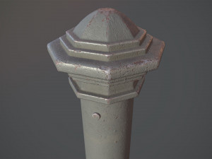 barrier bollard pack 3 gray v3 low poly lods 3D 모델