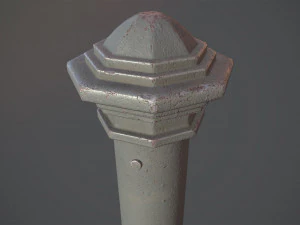 barrier bollard pack 3 gray v3 low poly lods 3D Model