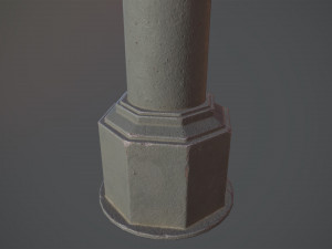 barrier bollard pack 3 gray v3 low poly lods 3D 모델