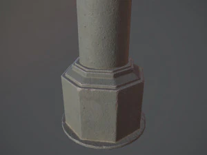 barrier bollard pack 3 gray v3 low poly lods 3D Model