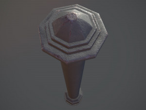 barrier bollard pack 3 gray v3 low poly lods 3D 모델