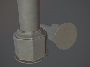 barrier bollard pack 3 gray v3 low poly lods 3D 모델