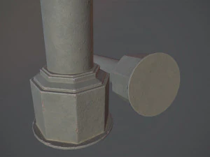 barrier bollard pack 3 gray v3 low poly lods 3D Model