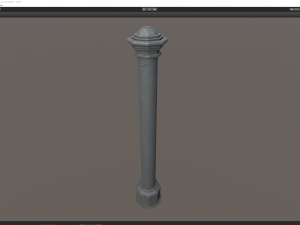 barrier bollard pack 3 gray v3 low poly lods 3D 모델