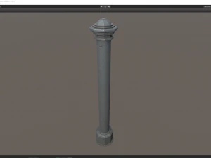 barrier bollard pack 3 gray v3 low poly lods 3D Model
