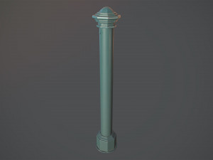 barrier bollard pack 3 green v1 low poly lods 3D 模型