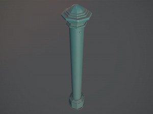 barrier bollard pack 3 green v1 low poly lods 3D 模型